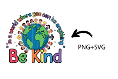 Be Kind Kids SVG, Positive Inspirational Quote PNG Digital Product Image 2