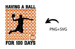 Basketball 100 Days Of School SVG PNG , 100 Days of school Product Image 2