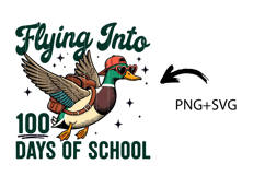 Flying into 100 Days of School PNG, Duck Hunting Sublimation Product Image 2