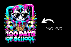 100 Days of School Soccer Drip Design, Teacher Shirt PNG SVG Product Image 2