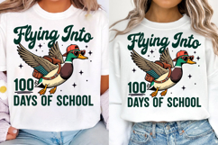 Flying into 100 Days of School PNG, Duck Hunting Sublimation Product Image 3