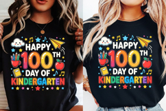 Happy 100th Day of School Kindergarten School SVG PNG Product Image 3