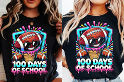 100 Days of School Football Drip Design, Teacher SVG Product Image 3