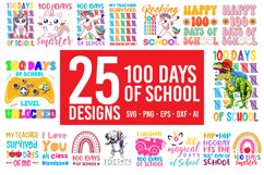 100 Days Of School Design svg Bundle for teacher and school Product Image 1