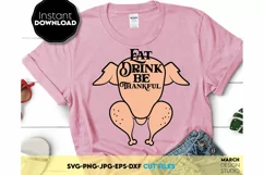 Eat drink be Thankful SVG Thanksgiving Shirt SVG Fall Product Image 3