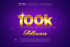 100k followers text effect, golden text effect Product Image 1