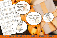Halloween Thank You Stickers Cute Ghost Printable for Packag Product Image 1