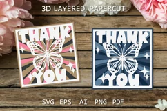 Thank You card design Layered Thank you SVG paper cut card