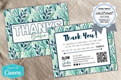 005 - Tosca Leaves &amp; Flower Pattern Two-Sided Thank You Card Product Image 1