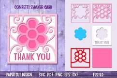 Thank You Card SVG | Thank You Confetti Shaker Card Template Product Image 2