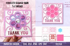 Thank You Card SVG | Thank You Confetti Shaker Card Template Product Image 1