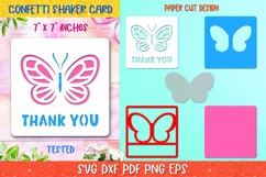 Thank You Confetti Shaker Card, Thank You Card SVG Product Image 4