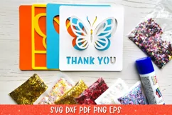 Thank You Confetti Shaker Card, Thank You Card SVG Product Image 6