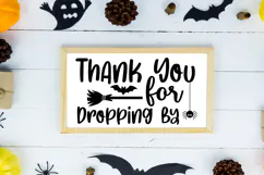 Thank You for Dropping By Sign SVG, Farmhouse Halloween Sign Product Image 2