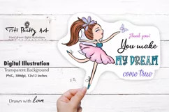 Thank You For Your Order Stickers PNG With Cute Fairy Doll