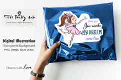 Thank You For Your Order Stickers PNG With Cute Fairy Doll