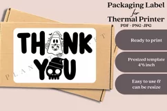 Thank You packaging label for thermal printer ready to print instant download