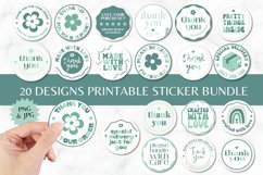 Thank You Round Sticker Bundle Set Of 20 - Green Color Product Image 1