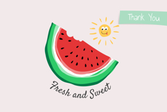 Hand drawn watermelon with text Fresh and Sweet Product Image 8