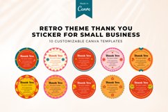 Retro Thank you Sticker For Small Business Canva Template Product Image 1