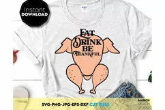 Eat drink be Thankful SVG Thanksgiving Shirt SVG Fall Product Image 1