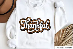 Thankful PNG, Retro Thanksgiving Sublimation Design png Product Image 2