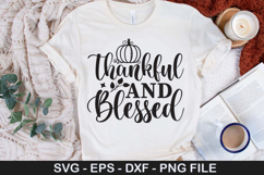Thankful and Blessed SVG - Thanksgiving Design Product Image 1
