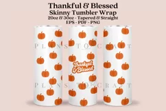 Thankful & Blessed Skinny Tumbler Sublimation Wrap SVG Product Image 2
