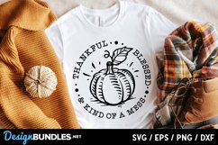 Thankful blessed and kind of a mess svg Product Image 1