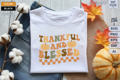 Thankful &amp; Blessed SVG File | Fall Retro SVG Product Image 1