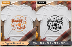Thankful &amp; Blessed SVG File | Fall SVG | Autumn SVG Product Image 1