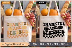 Thankful &amp; Blessed SVG File | Fall Retro SVG Product Image 2