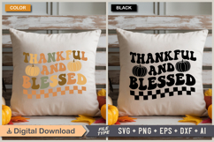 Thankful &amp; Blessed SVG File | Fall Retro SVG Product Image 3