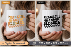 Thankful &amp; Blessed SVG File | Fall Retro SVG Product Image 4