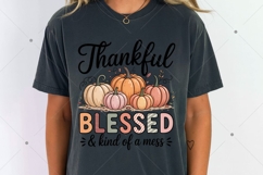 Thankful Fall Pumpkin PNG, Thankful Blessed And Kind Product Image 4
