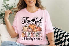 Thankful Fall Pumpkin PNG, Thankful Blessed And Kind Product Image 5