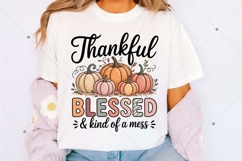 Thankful Fall Pumpkin PNG, Thankful Blessed And Kind Product Image 3