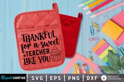 Thankful for a sweet SVG, Teacher Pot Holder SVG Design Product Image 1
