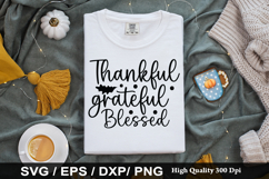 Thankful gratefül Blessed SVG - Fall Quotes Design Product Image 1