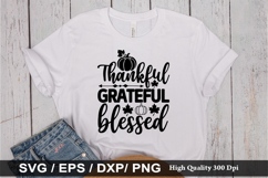Thankful grateful blessed SVG - Autumn Quotes Design Product Image 1