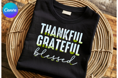 Thankful grateful blessed Autumn Canva Frame Shirt Design Product Image 1