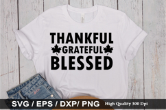 Thankful grateful blessed SVG - Autumn Quotes Design Product Image 1