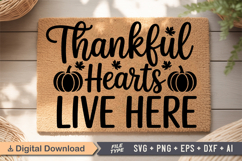 Thankful Hearts Live Here SVG | Fall Doormat SVG | Autumn Product Image 4