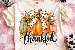 Thankful Pumpkin PNG, Funny Thanksgiving PNG, Thanksgiving Product Image 2