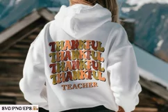Thankful Teacher SVG Fall Thanksgiving PNG T-shirt Design Product Image 1