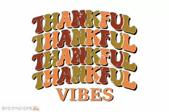 Thankful Vibes PNG Fall Thanksgiving PNG T-shirt Design Product Image 3