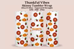 Thankful & Blessed Skinny Tumbler Sublimation Wrap SVG Product Image 2