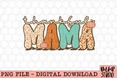 Thankful Mama PNG Design, Retro Thanksgiving PNG Product Image 2