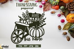Decor Thanksgiving day Paper Cut . Bless this home SVG. Product Image 1