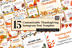 Thanksgiving Instagram Posts Canva Templates Product Image 1
